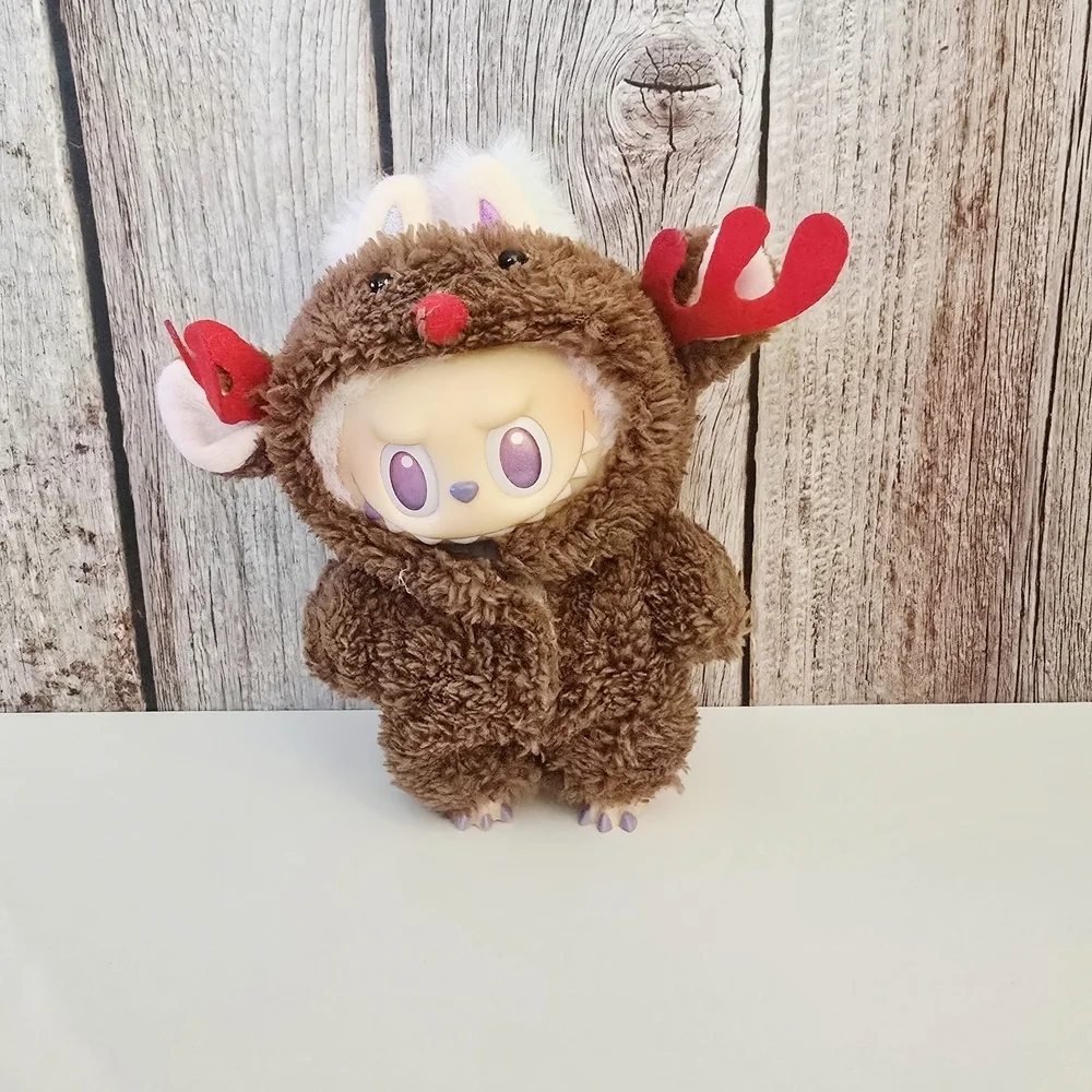 Labubu Reindeer Outfit with Red Antlers